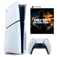 SONY PlayStation 5 Slim Con 1TB De Almacenamiento Version De Disco Con Control Y Voucher De Call Of Duty Black OPS 6