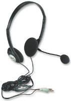 MANHATTAN 164429 AUDIFONOS DIADEMA AJUSTABLE MICROFONO C/ CONTROL VOL