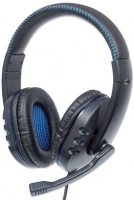 MANHATTAN 176088 AUDIFONO USB CON LED NEGRO Y AZUL CON MICROFONO
