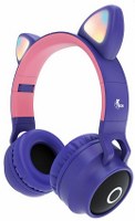 AUDIFONO XTECH XTH-650 NIÑAS FORMA DE GATO BLUETOOTH MICROFONO MORADO